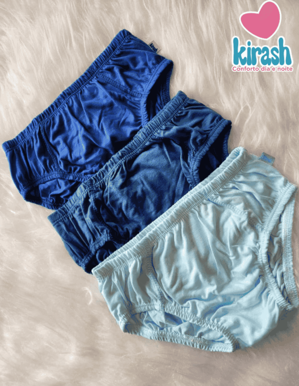 Kit com 3 Cuecas Infantil Lisa Kirash 4 ao 8 | Consultar Cores e Tamanhos