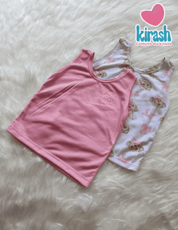 Kit com 2 Camisetas Regata Leve Kirash Fem P ao G | Consultar Cores e Tamanhos