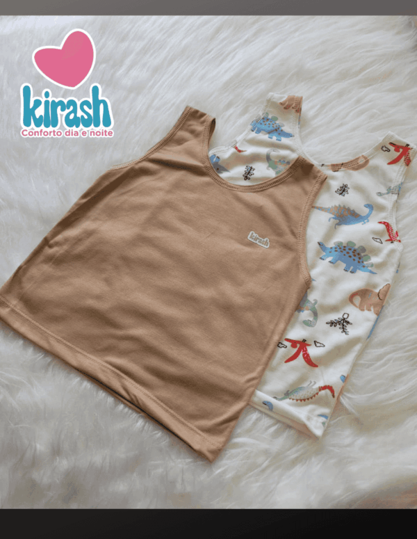Kit com 2 Camisetas Regata Leve Kirash Tamanho 1 ao 3